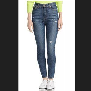 Alice and Olivia Good High-Rise Distressed Ankle Skinny Jeans in Born To Run